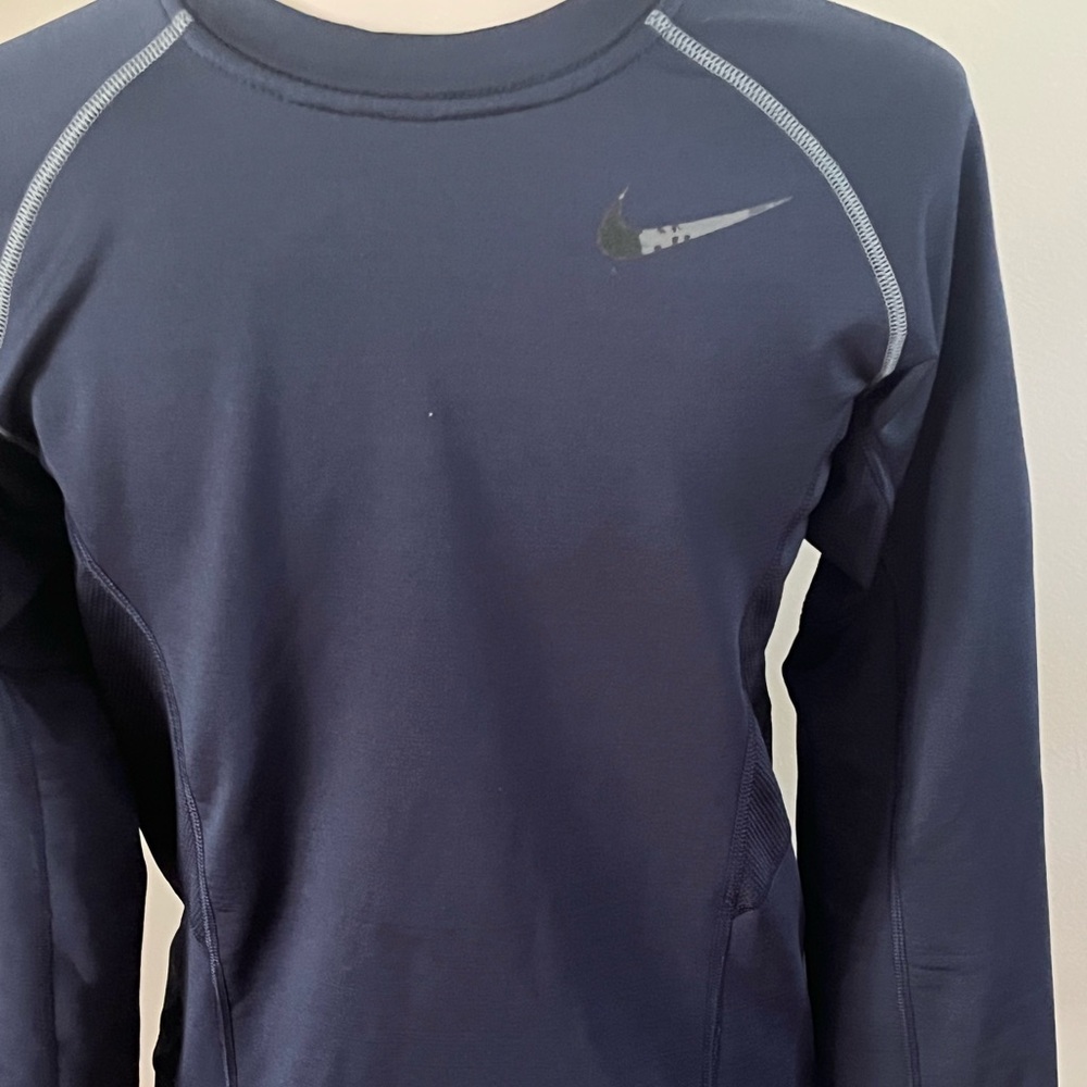 Nike Pro Dri-Fit Fitted Men's Blue Active Pullover Long Sleeve Size S